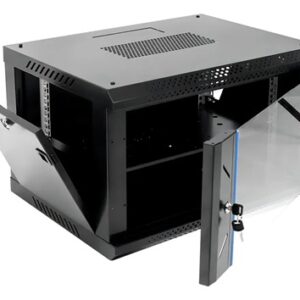 Alternative view of Rack Mural 6 Unidades 19 Pulgadas Con Fondo Gabinete Color Negro RACK-MURAL-600X450X6U